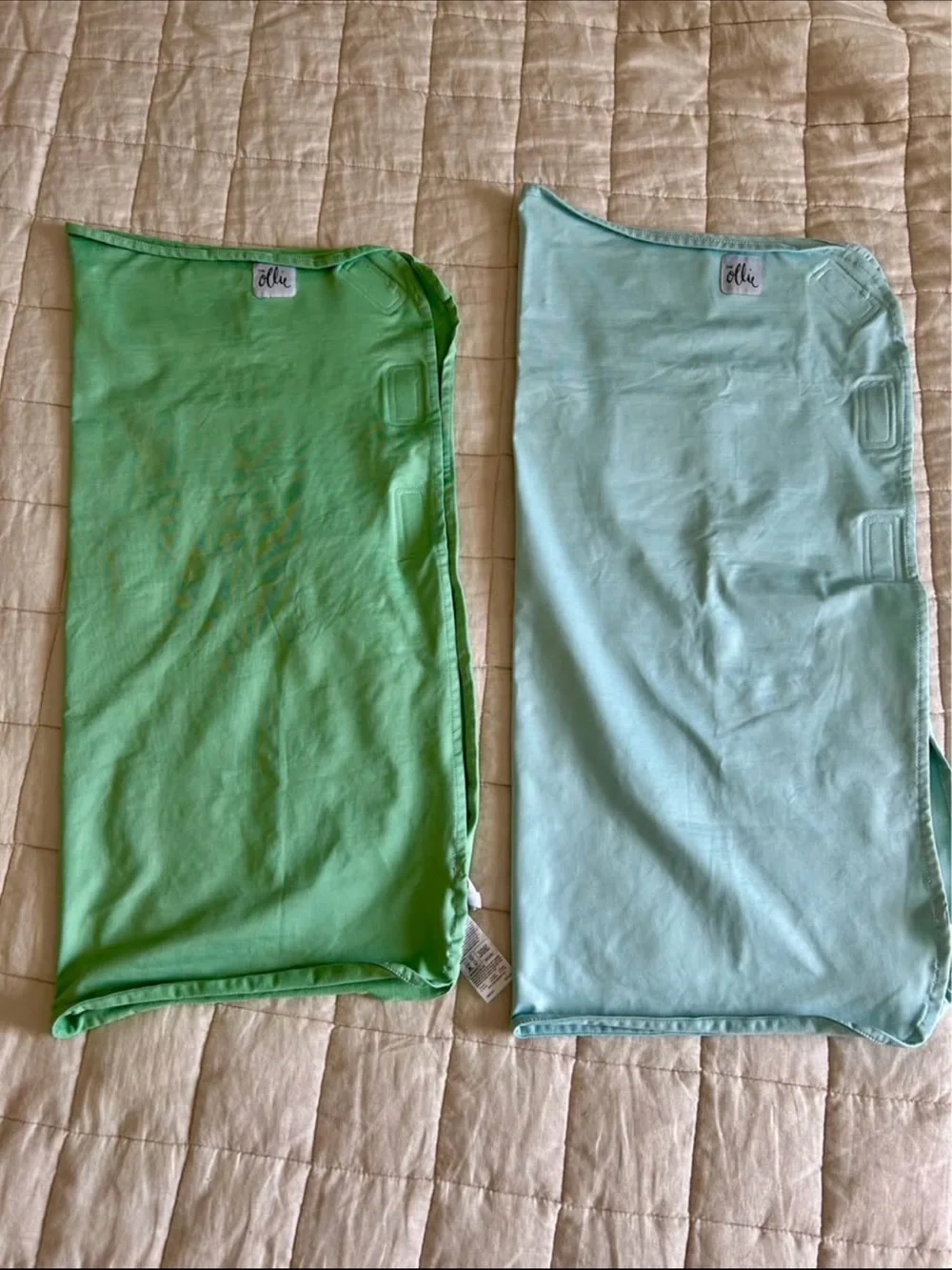The Ollie Swaddle Bundle of 2 | Mint & Blue | Includes 2 Laundry Bags